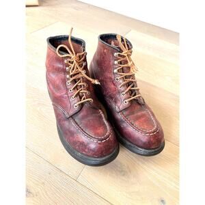 80's Red Wing Irish Setter Moc Toe Boots ANSI Z41 PT83 Leather Steel Toe